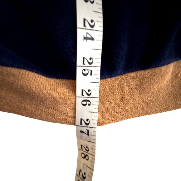 VTG 80s Champion Sweatshirt Mens M L Blue Tan Velour Striped VNeck Retro Indie - Picture 5 of 6